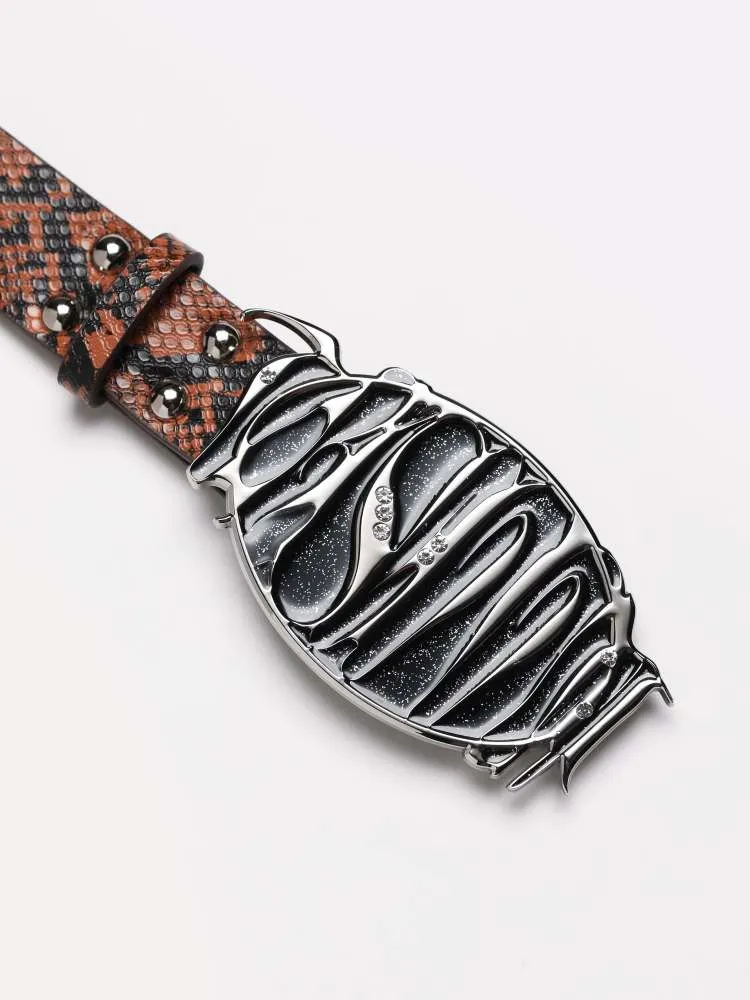 Logo Metal Plate Glitter Diamond Champion Belt【s0000008313】