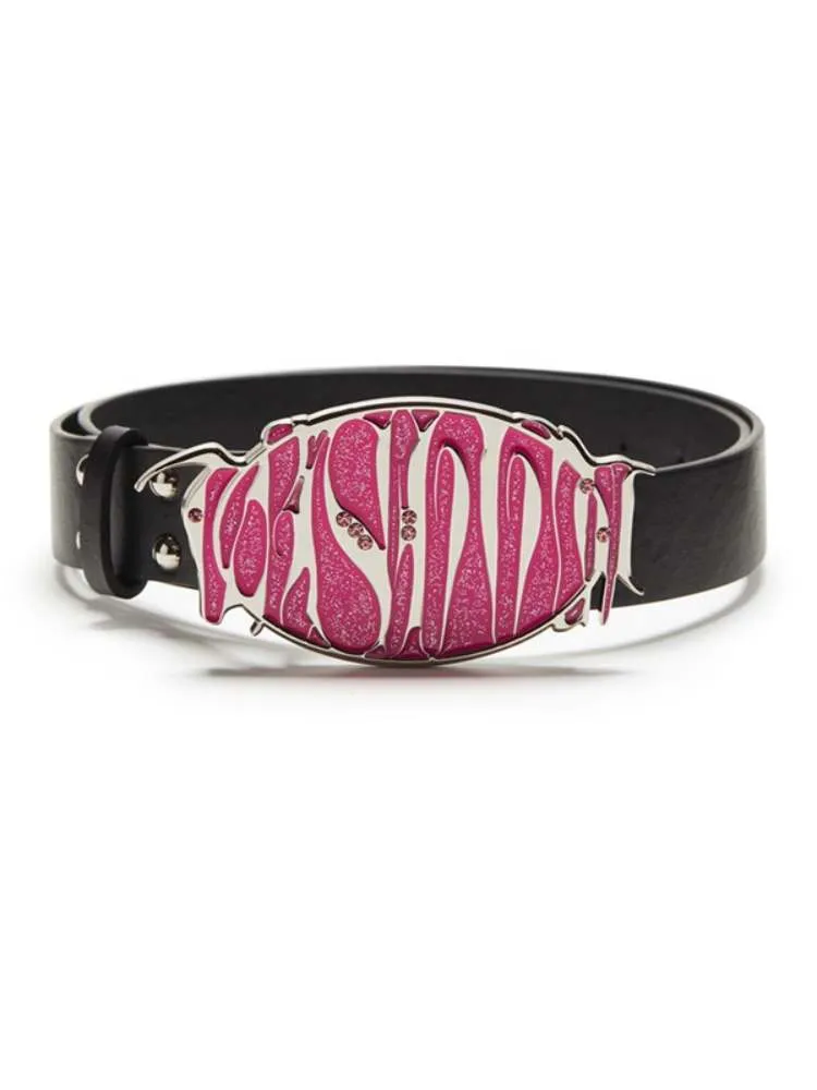 Logo Metal Plate Glitter Diamond Champion Belt【s0000008313】