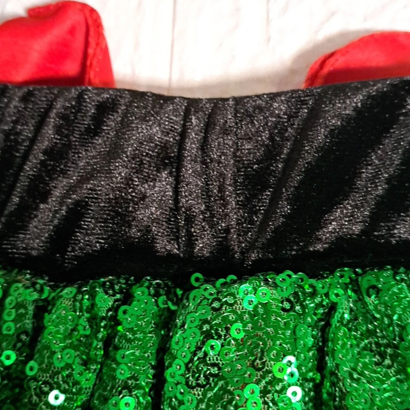 Love on a Hanger Sequined Holiday Skirt in Green