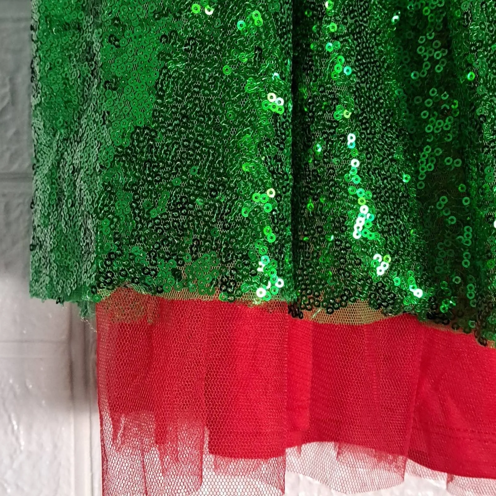 Love on a Hanger Sequined Holiday Skirt in Green