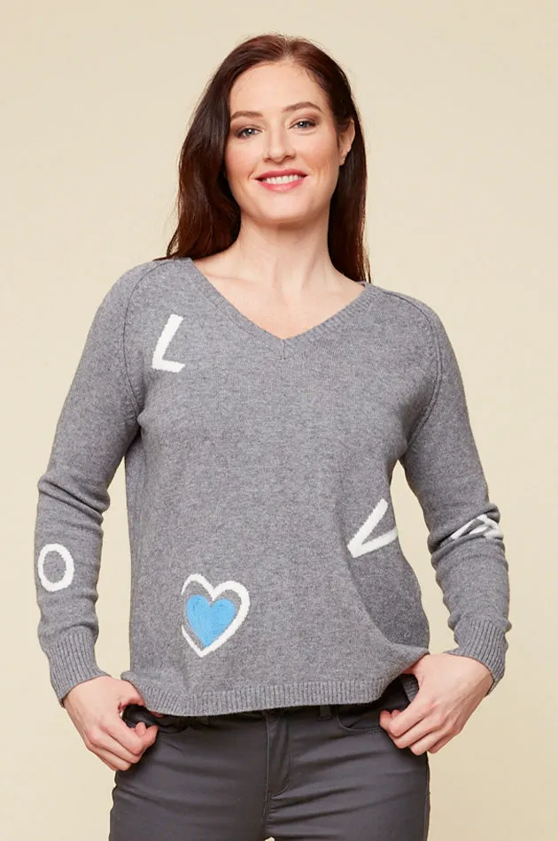LOVE YOU V-NECK PULLOVER