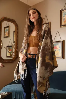 Marble Ruana Boho Wrap Cape