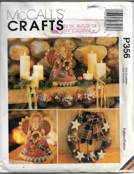 McCall's Crafts 356 / 8892 Country Angel Sewing Pattern Christmas Ornaments Stocking Tree Topper