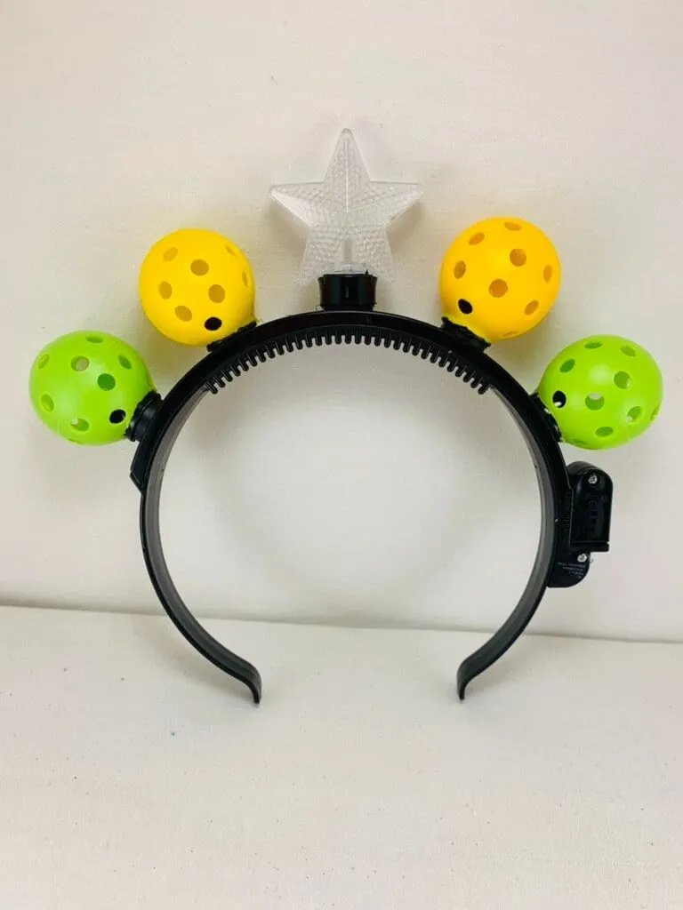 Mini Pickleball Star Headband With Flashing Lights | Fun Pickleball Gifts