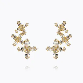 Multi Star Cuff Earrings / Crystal