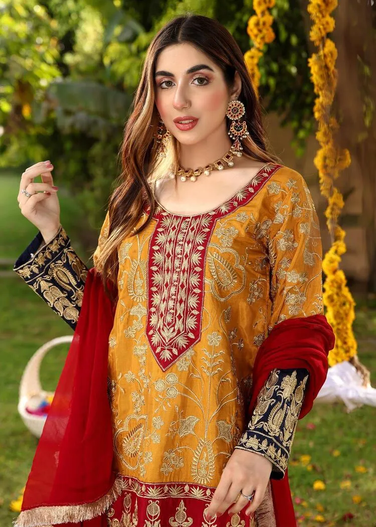 Mustard Eid Sharara Suit