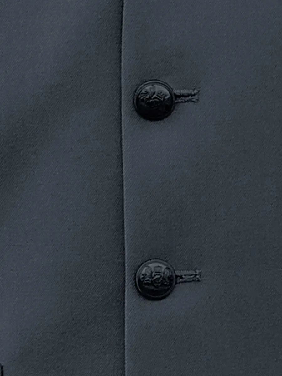 Nabeel & Aqeel Waistcoat Thunder Grey Black Button Tropical Fabric NWCB0071