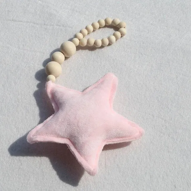 Nordic Wooden Beads Moon Star Heart Ornaments