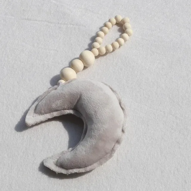 Nordic Wooden Beads Moon Star Heart Ornaments