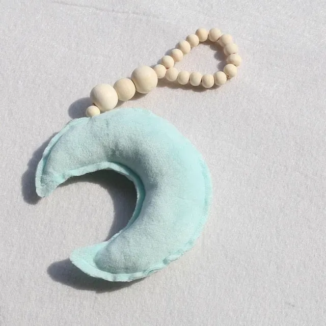 Nordic Wooden Beads Moon Star Heart Ornaments