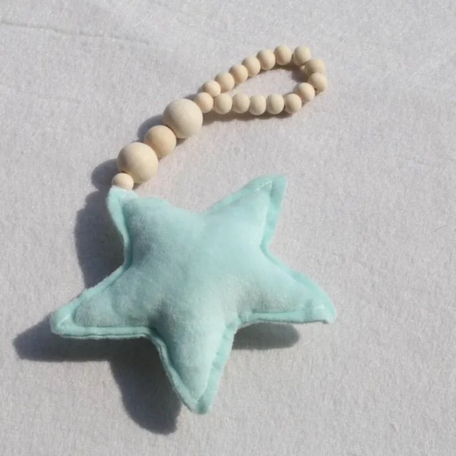 Nordic Wooden Beads Moon Star Heart Ornaments