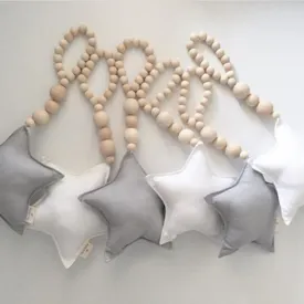 Nordic Wooden Beads Moon Star Heart Ornaments Nordic Wooden Beads Moon Star Heart Ornaments