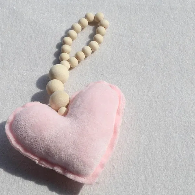 Nordic Wooden Beads Moon Star Heart Ornaments