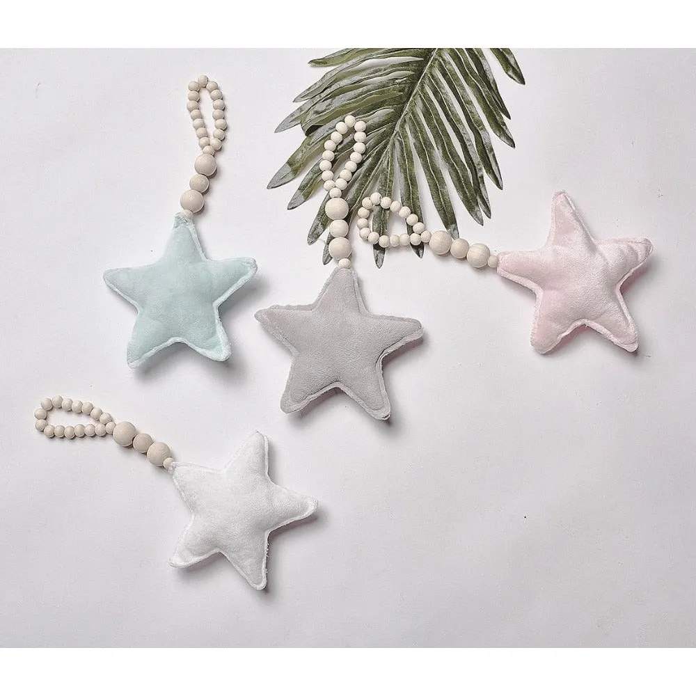 Nordic Wooden Beads Moon Star Heart Ornaments
