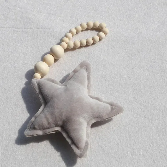 Nordic Wooden Beads Moon Star Heart Ornaments