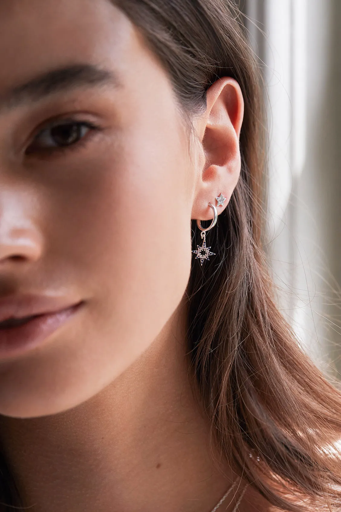 North Star Hoop Earrings