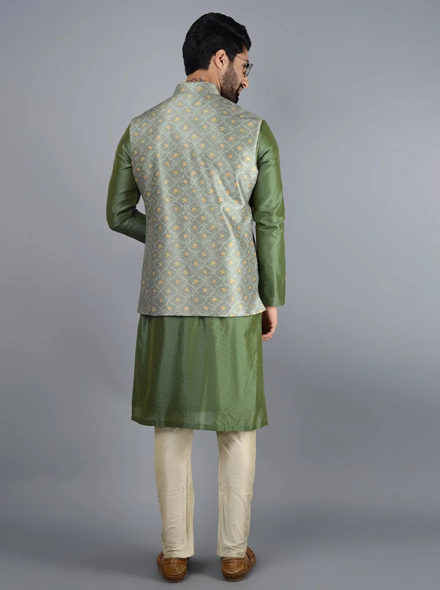 Olive Green Bandhgala Jacket | TULA
