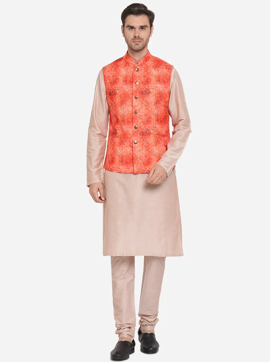 Orange Bandhgala Jacket | Azania