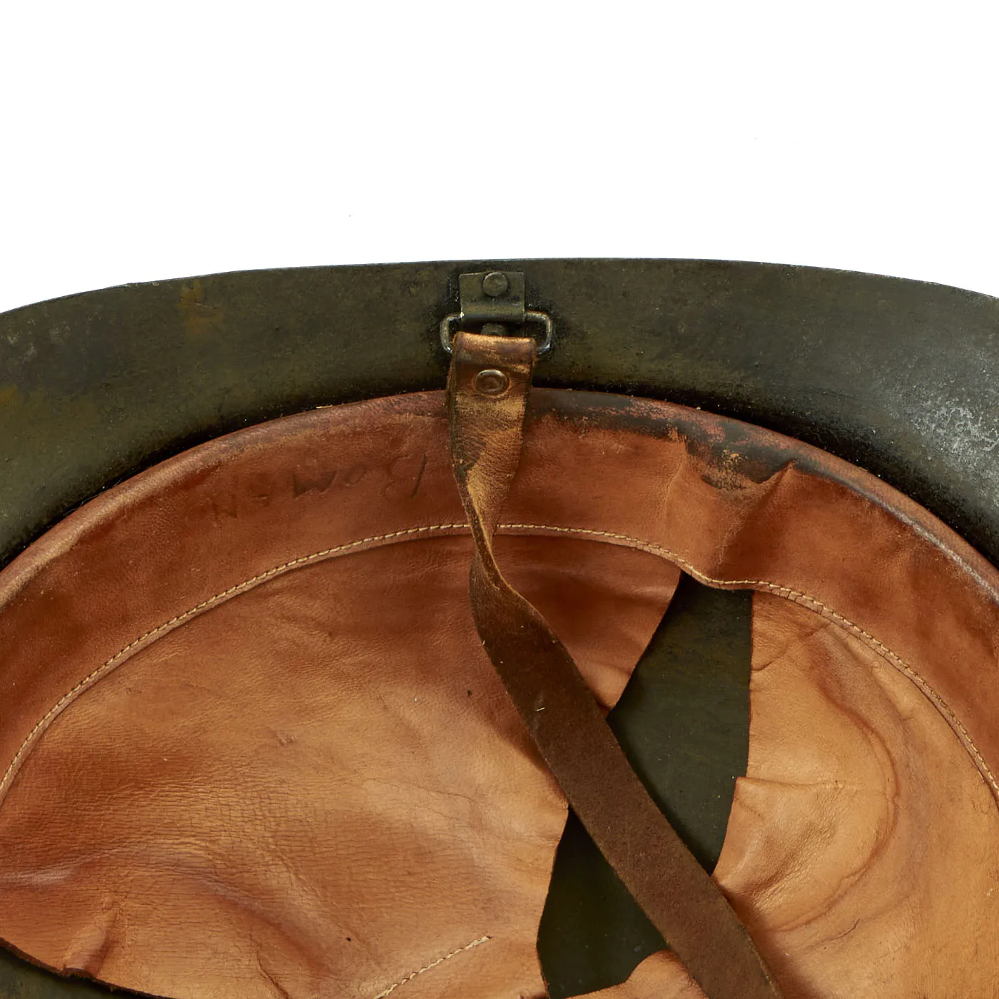 Original Finnish / Russian WWI Era M17 Sohlberg Infantry Helmet with Doeskin Liner & Chinstrap