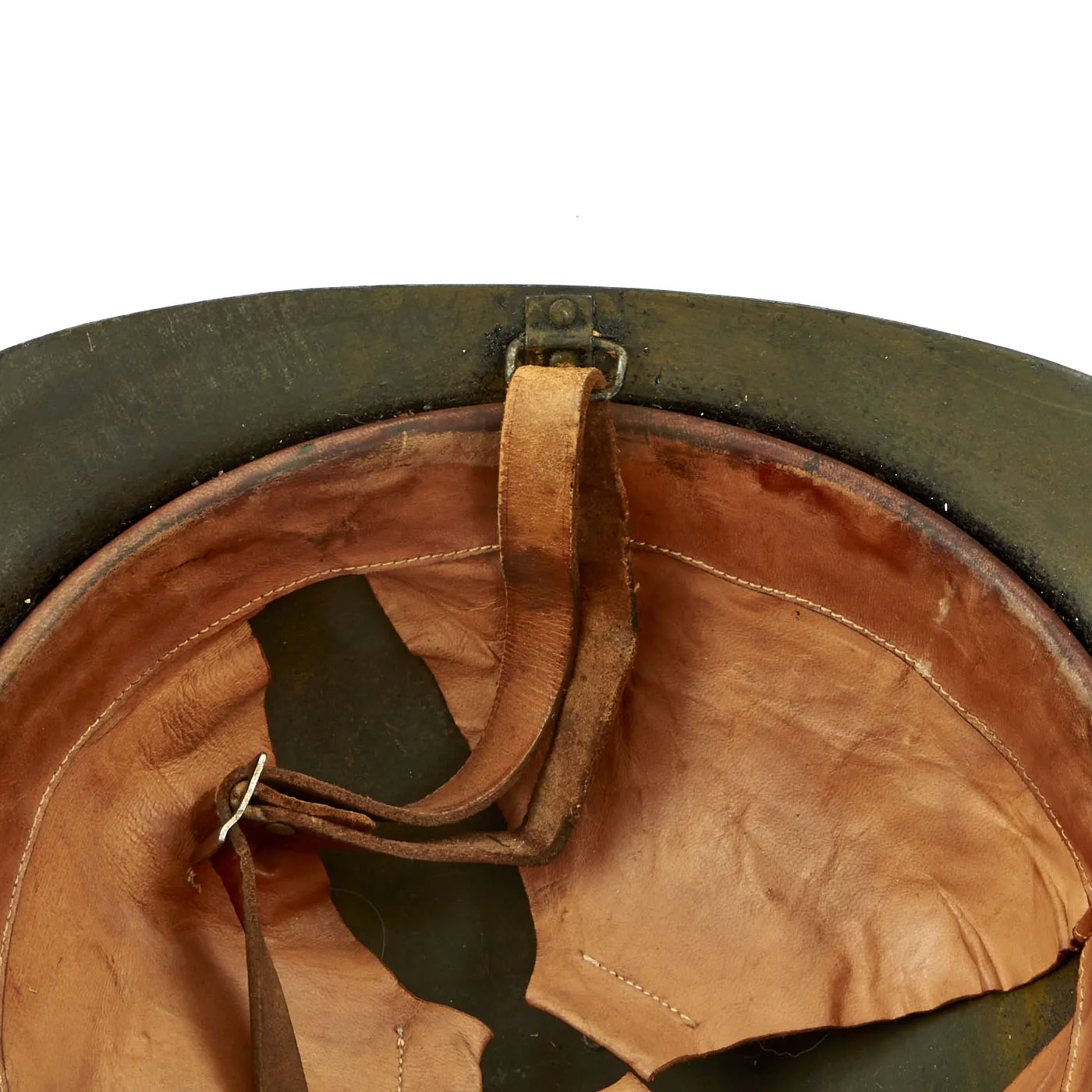 Original Finnish / Russian WWI Era M17 Sohlberg Infantry Helmet with Doeskin Liner & Chinstrap