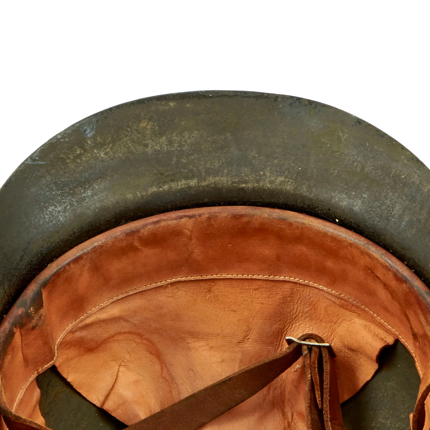 Original Finnish / Russian WWI Era M17 Sohlberg Infantry Helmet with Doeskin Liner & Chinstrap