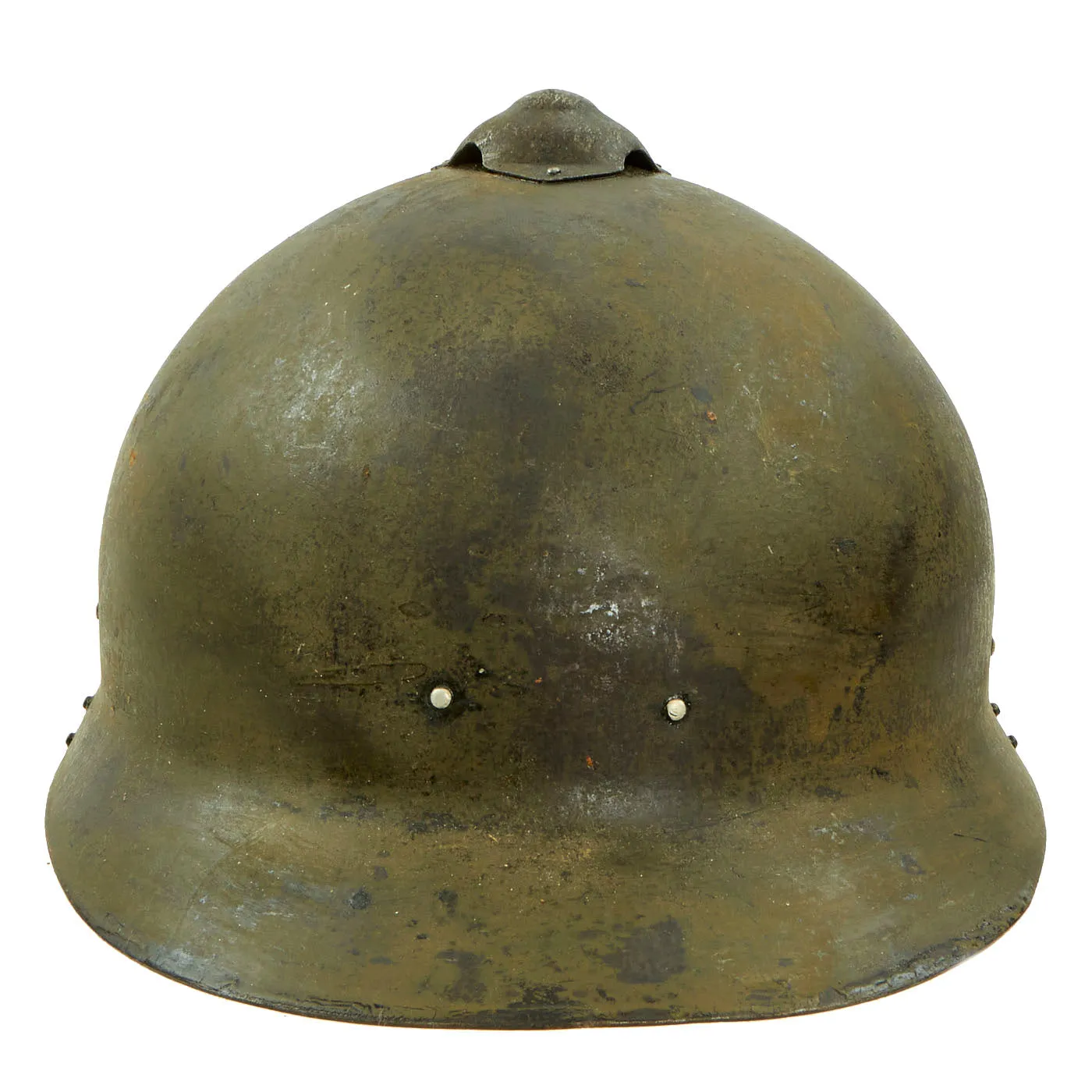Original Finnish / Russian WWI Era M17 Sohlberg Infantry Helmet with Doeskin Liner & Chinstrap