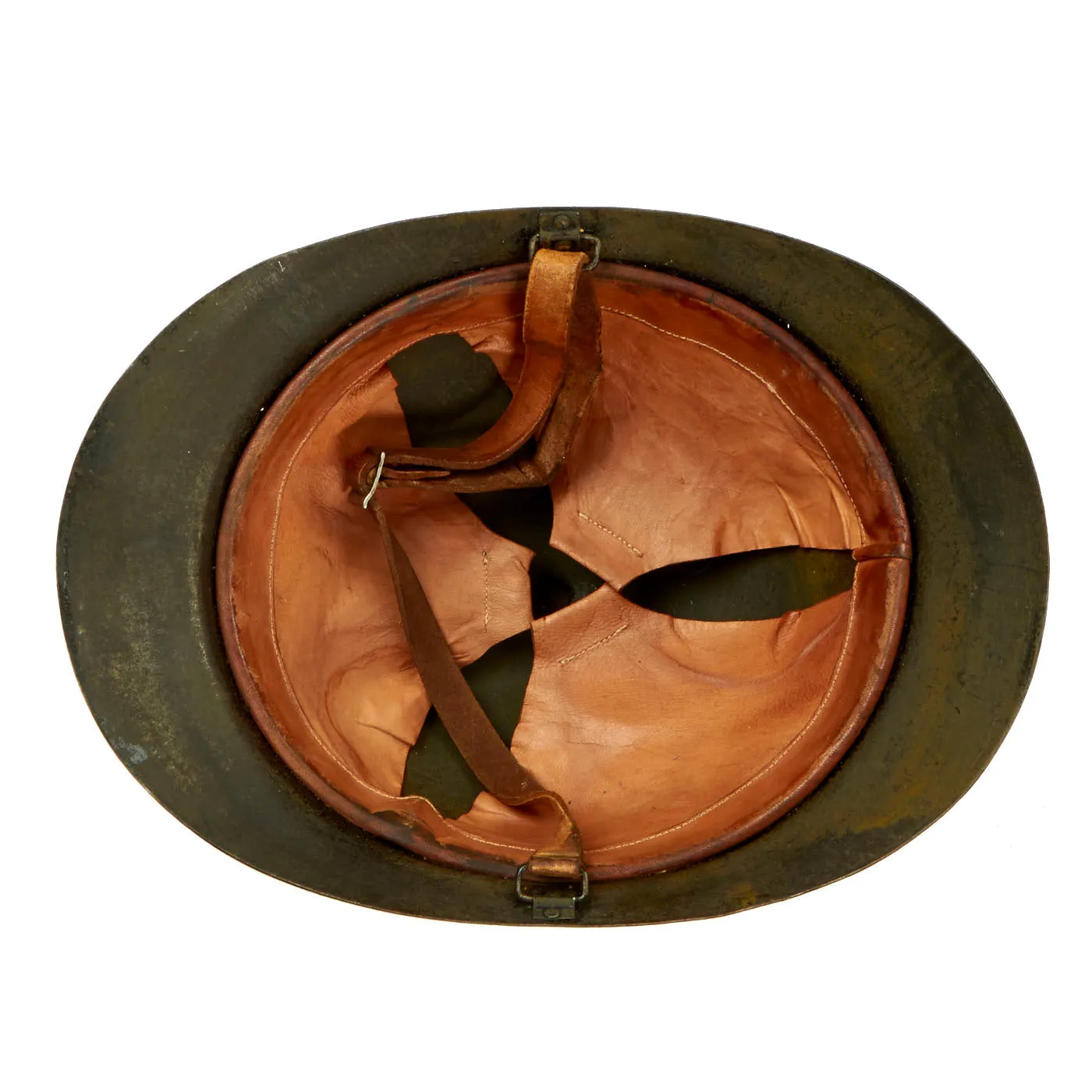 Original Finnish / Russian WWI Era M17 Sohlberg Infantry Helmet with Doeskin Liner & Chinstrap