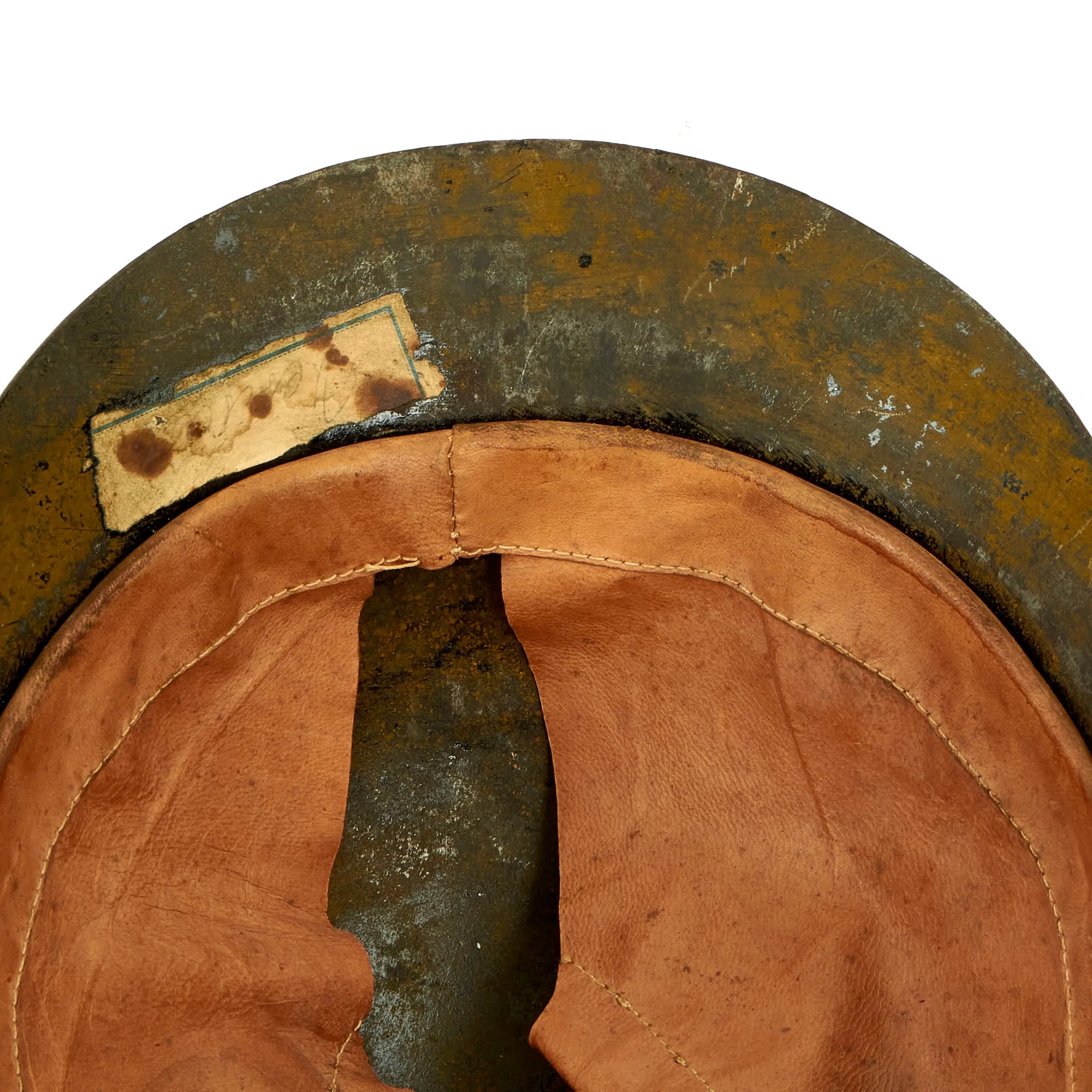 Original Soviet WWI Era M17 WWII Finnish Reissue Sohlberg Infantry Helmet with Doeskin Liner & Chinstrap