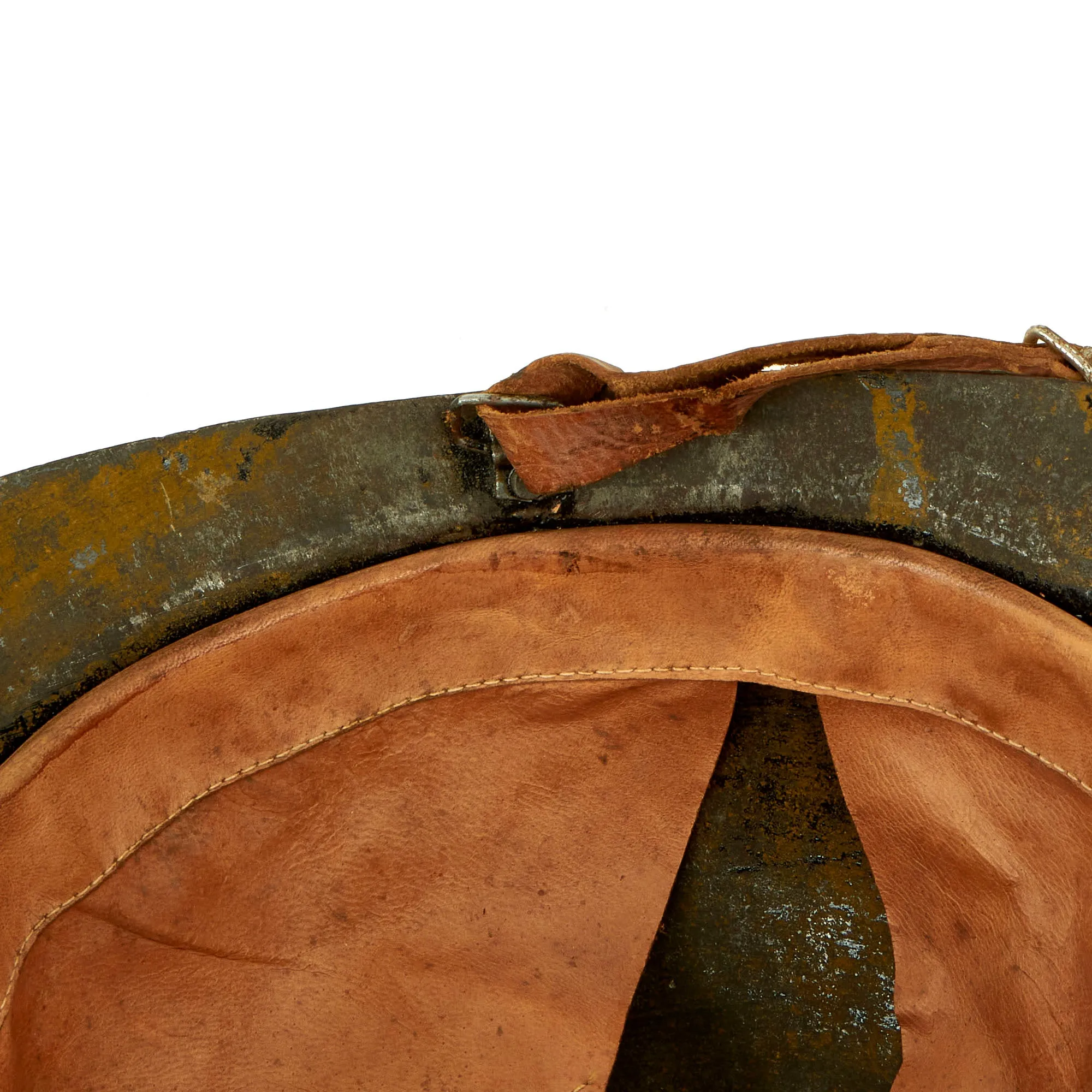 Original Soviet WWI Era M17 WWII Finnish Reissue Sohlberg Infantry Helmet with Doeskin Liner & Chinstrap