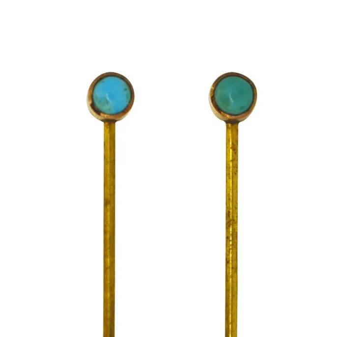 Pair ofTurquoise Tie Pins