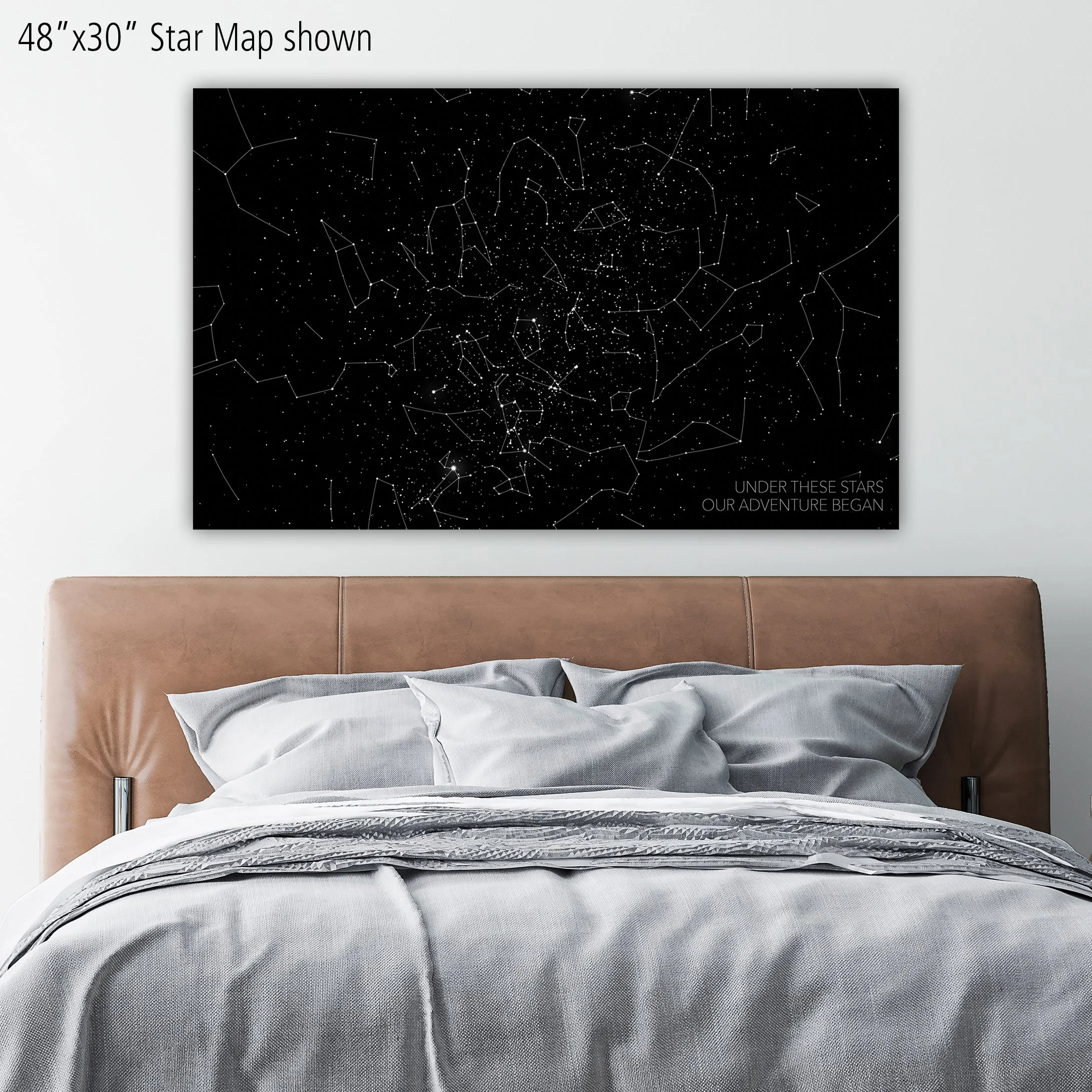 Panoramic Personalized Star Map Canvas Wall Art