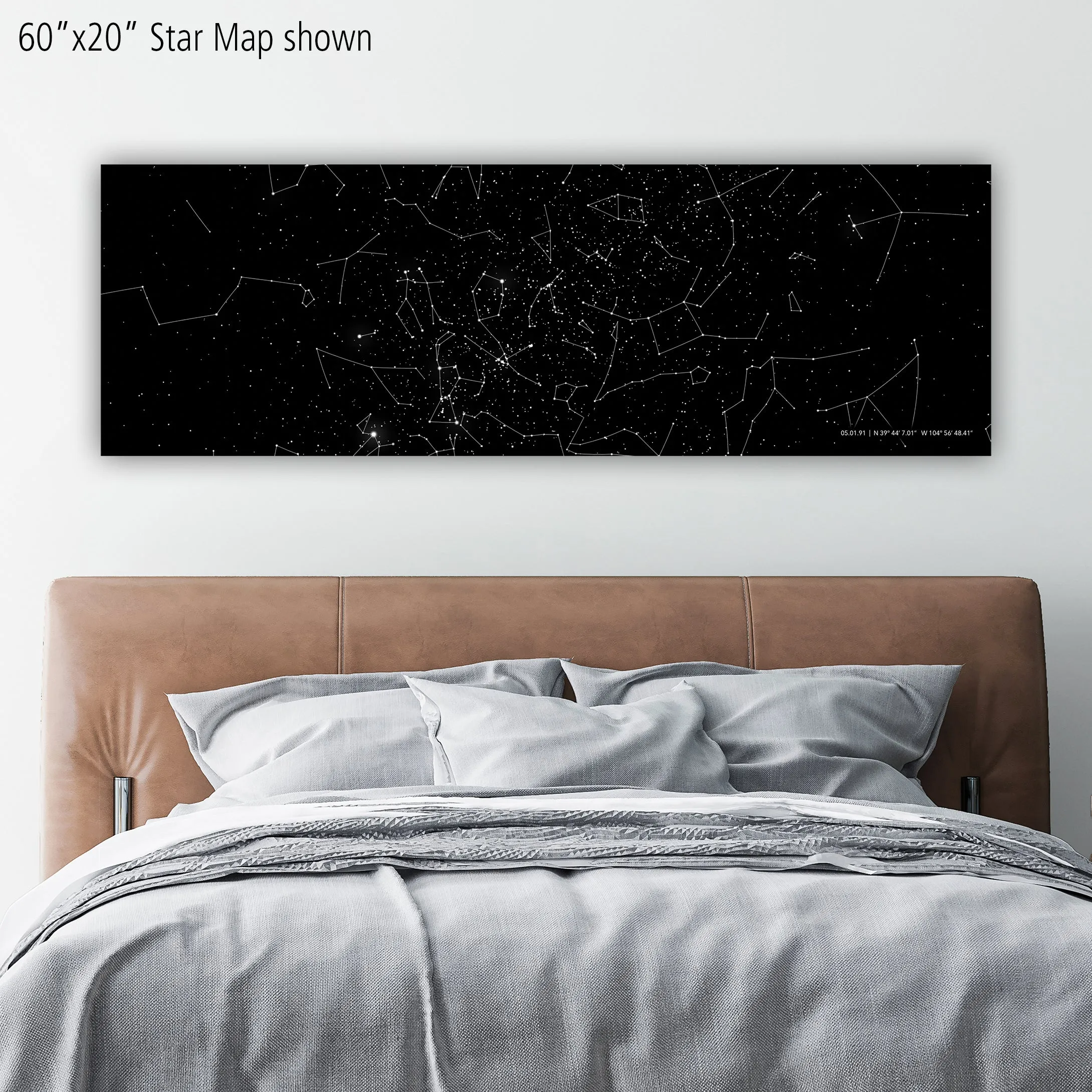 Panoramic Personalized Star Map Canvas Wall Art