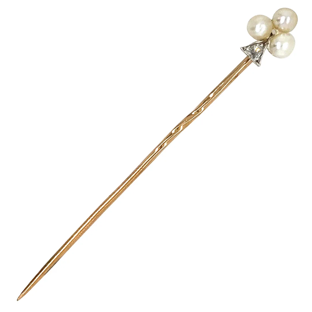 Pearl & Diamond Tie Pin