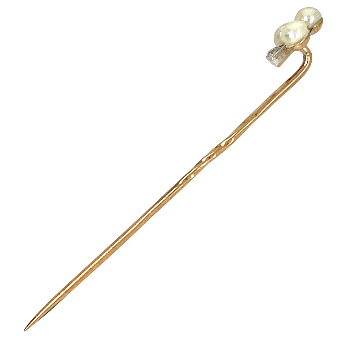 Pearl & Diamond Tie Pin
