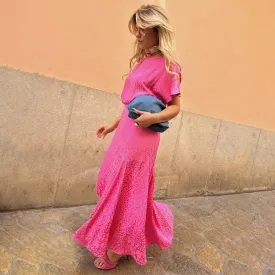 Pink Jacquard Erin Dress