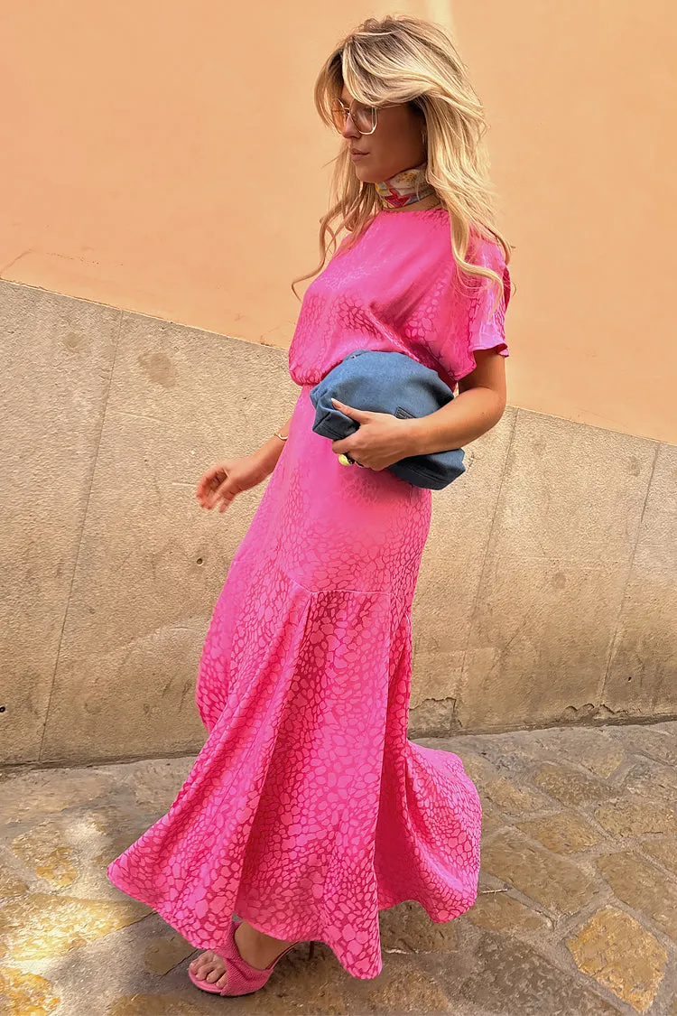 Pink Jacquard Erin Dress