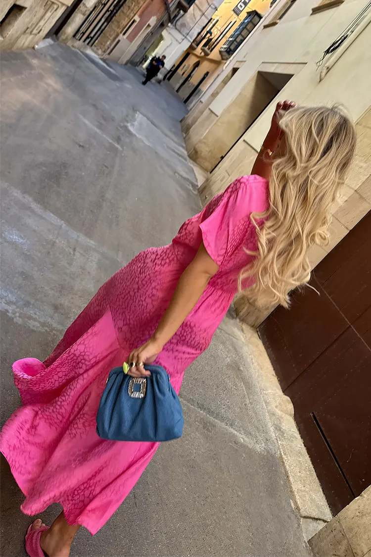 Pink Jacquard Erin Dress