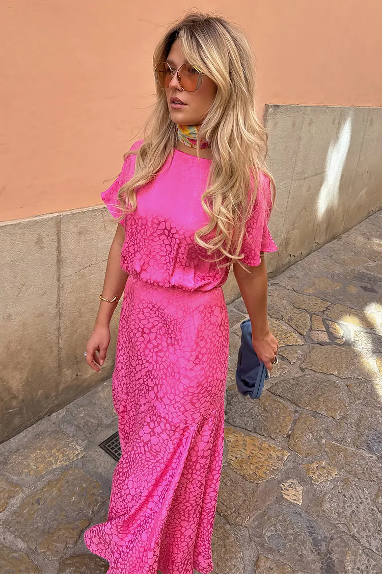 Pink Jacquard Erin Dress