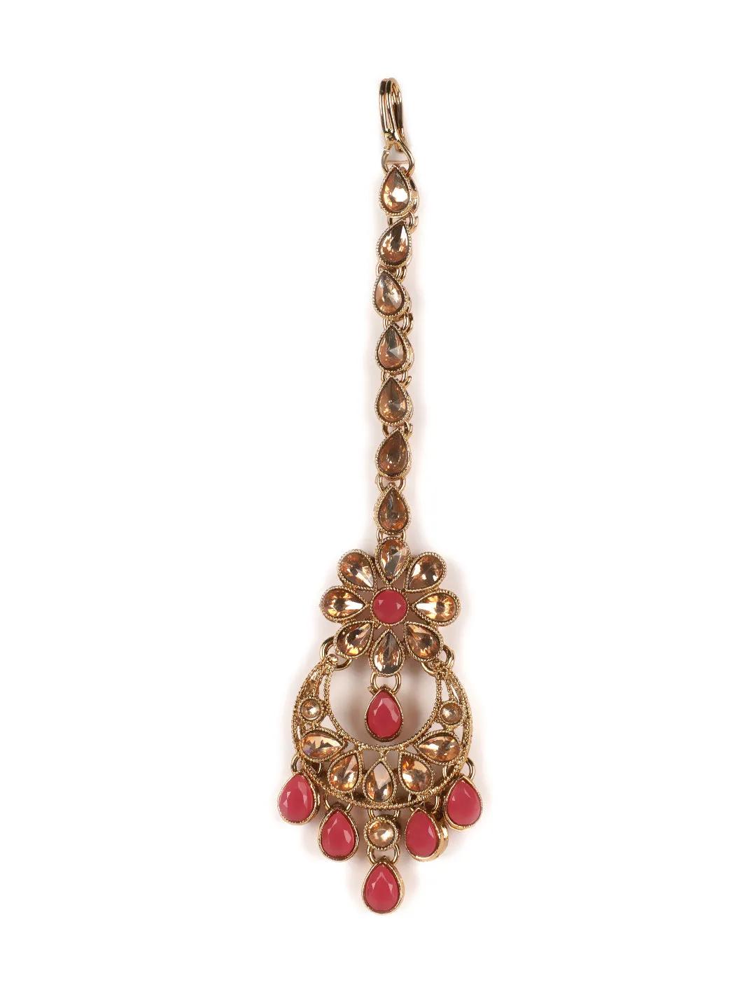 Pink Kundan Gold Plated Jewellery Set