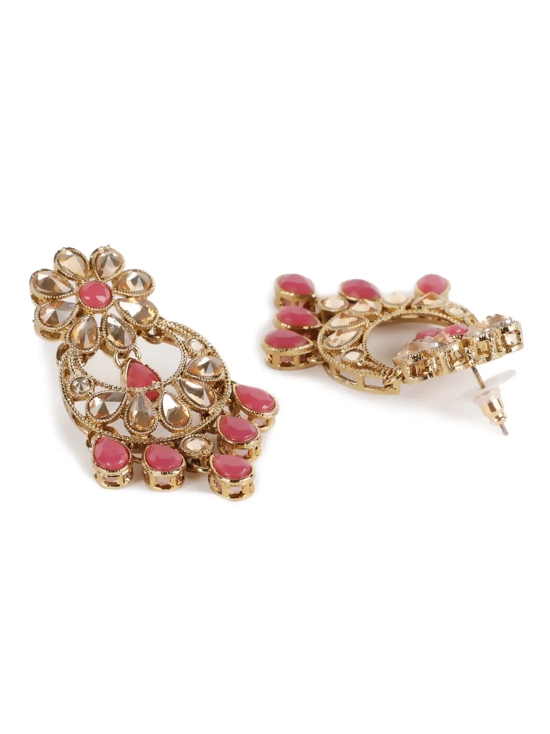 Pink Kundan Gold Plated Jewellery Set