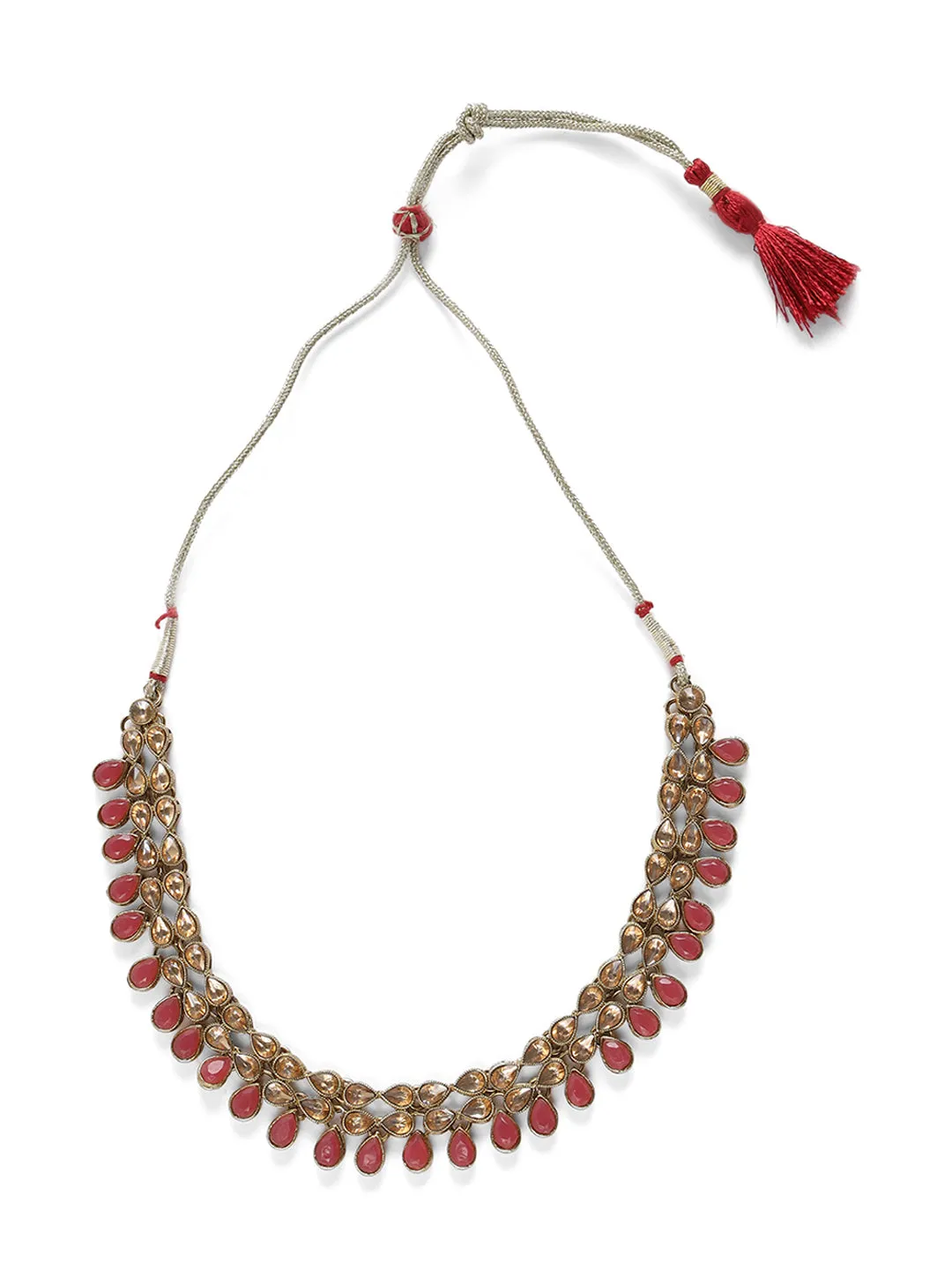 Pink Kundan Gold Plated Jewellery Set