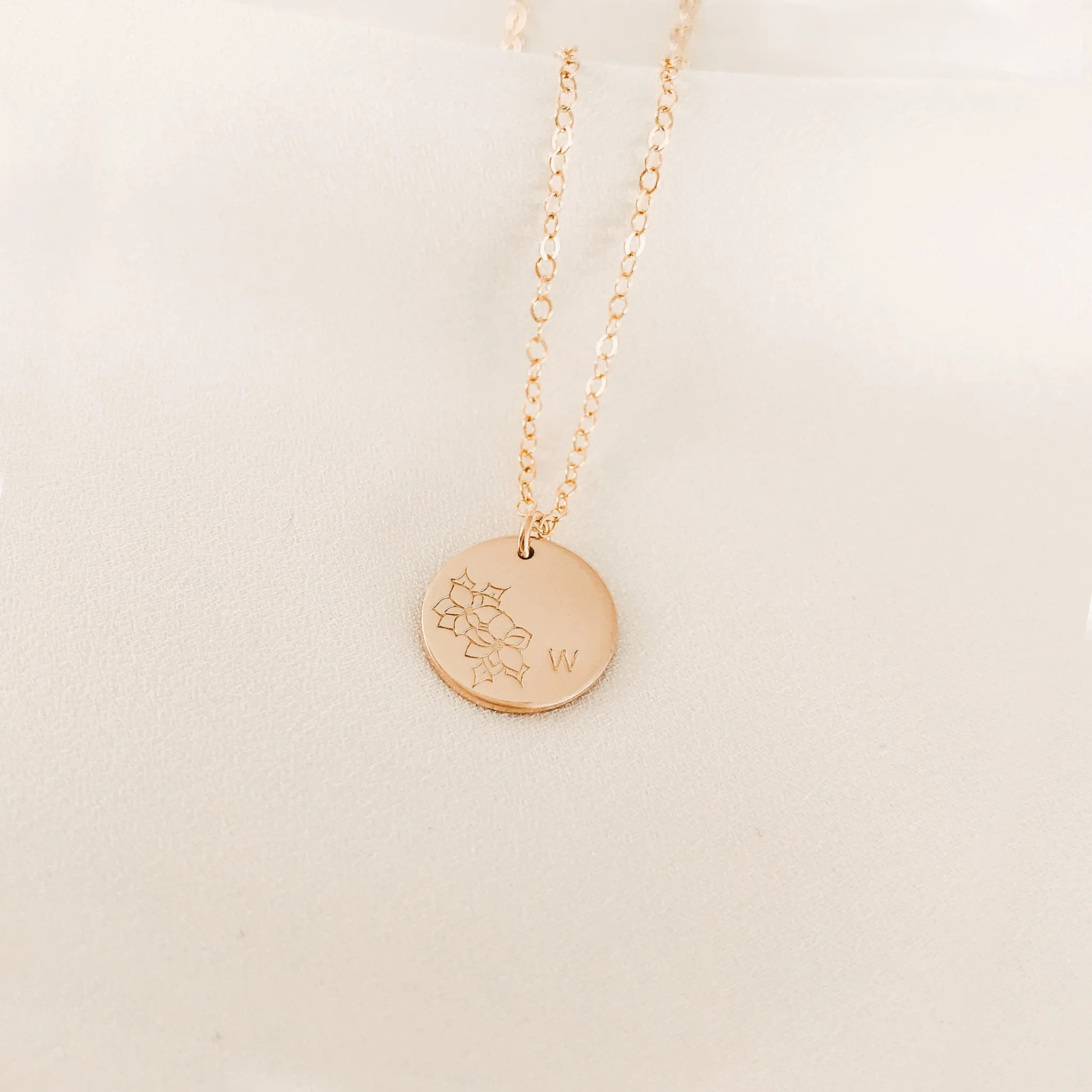 Poinsettia • Success • December Birth Flower • Choose Pendant Size