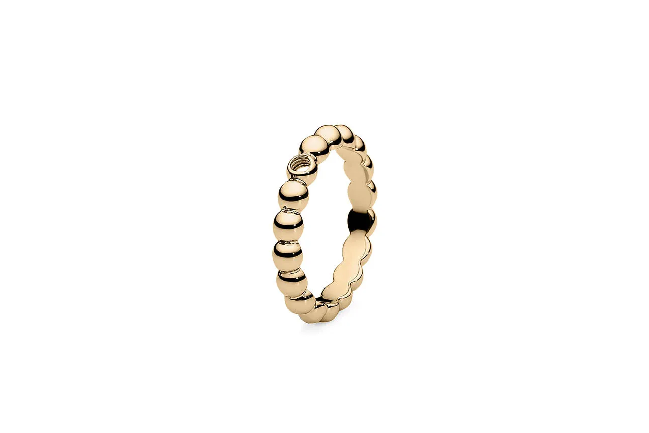 Qudo Gold Plated Stainless Steel Veroli Ring