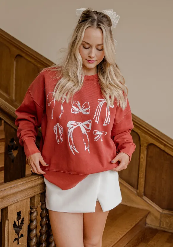 Red Bows Hi-Dive Crew Sweatshirt - S,L