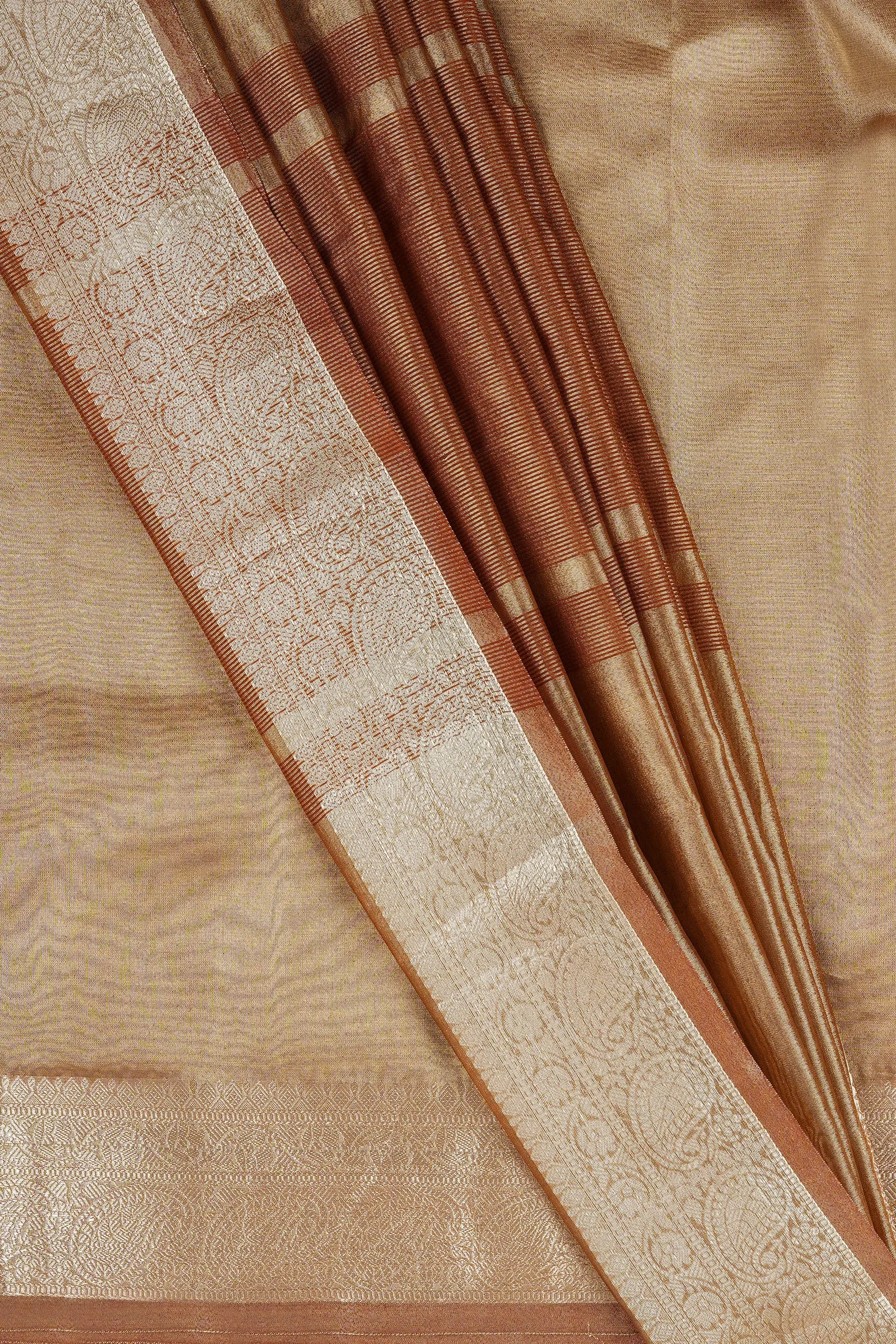 Sadhna Brown Banarasi Tissue Saree