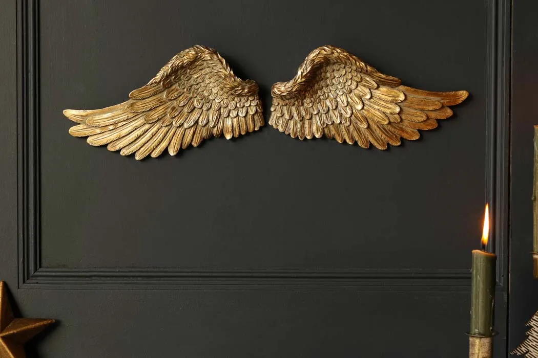 Set Of 2 Gold Angel Wings