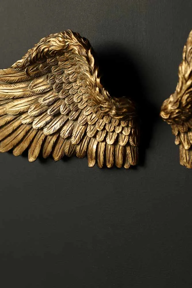 Set Of 2 Gold Angel Wings