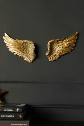 Set Of 2 Gold Angel Wings