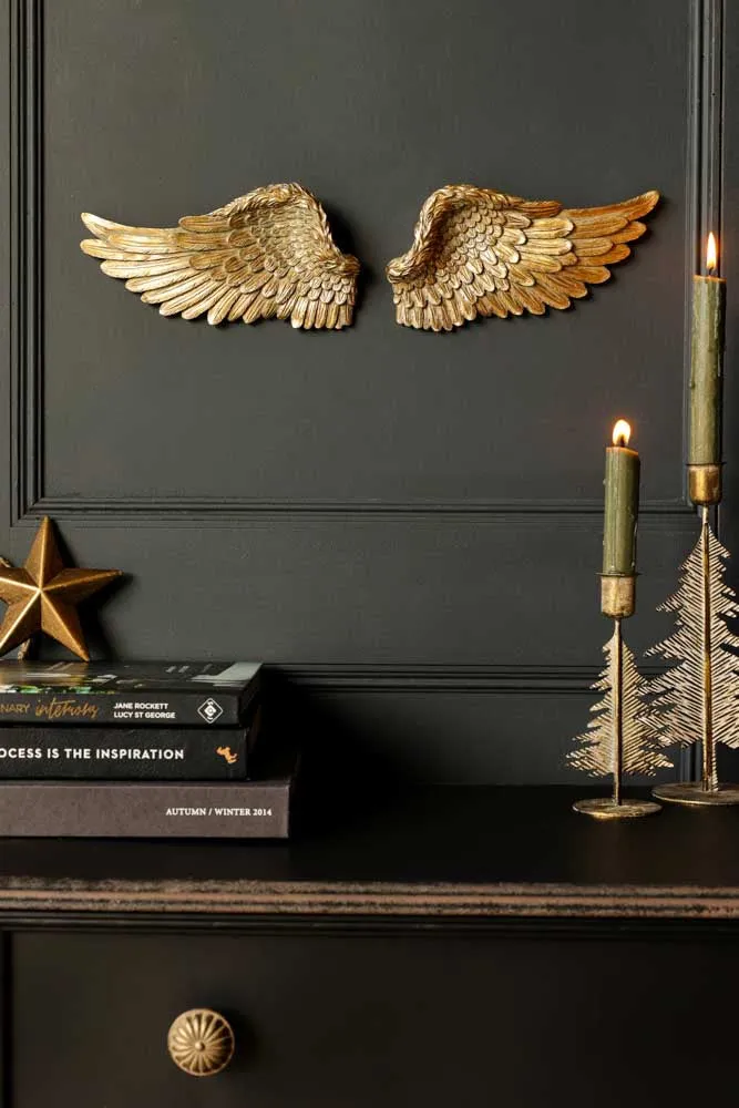 Set Of 2 Gold Angel Wings