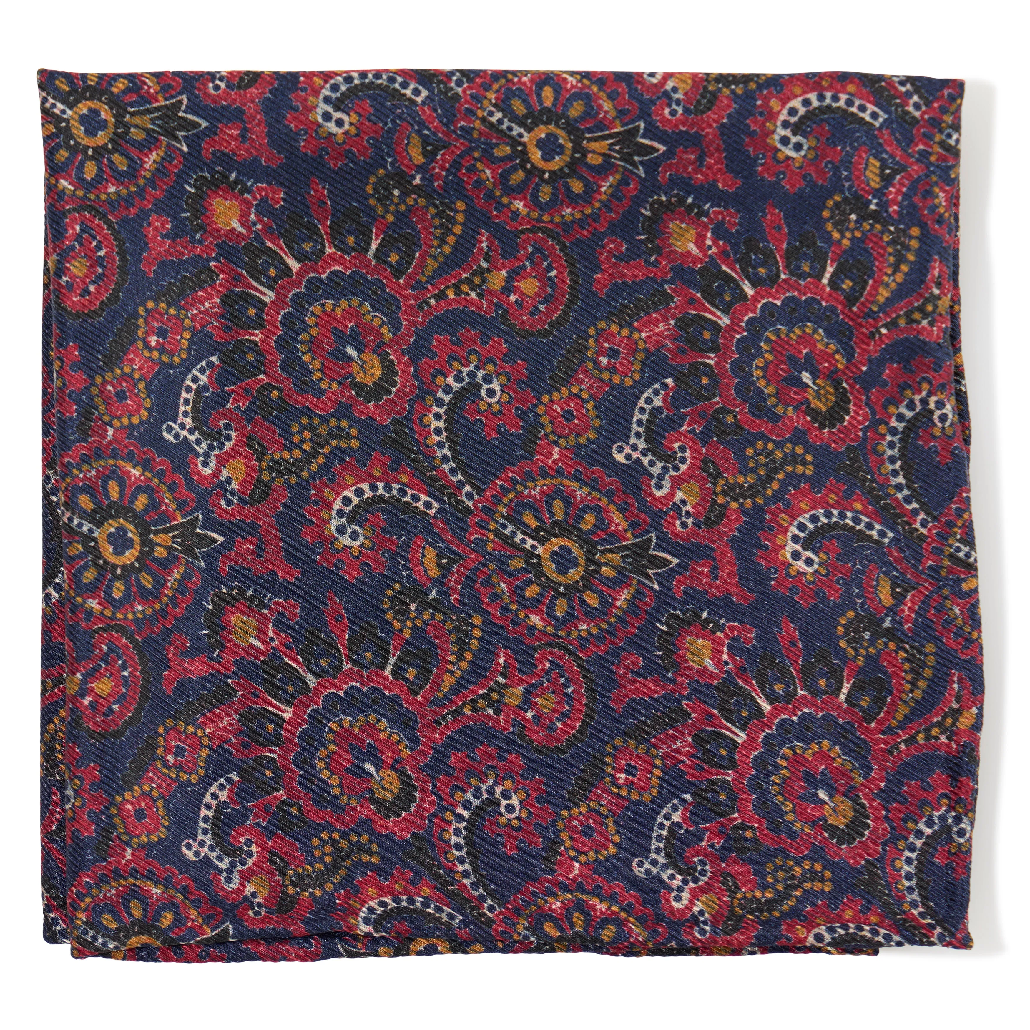 Silk Double-Faced Paisley Pocket Square